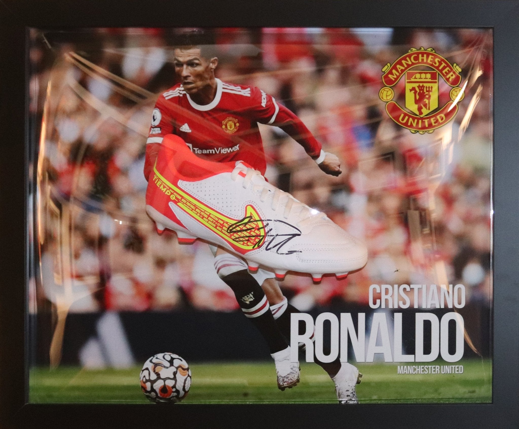 Cristiano Ronaldo Signed Boot Framed Display - Memorabilia Framers Shop